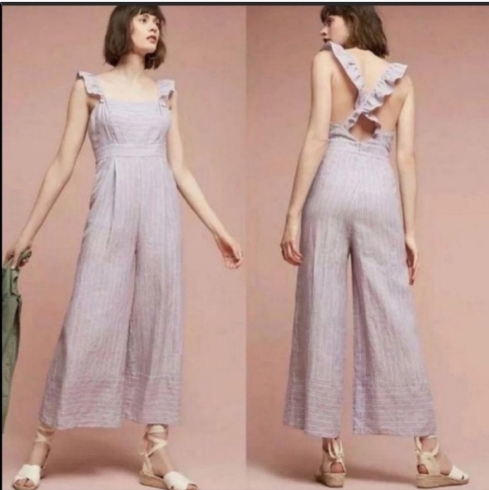 ELEVENSES Anthro linen jumpsuit